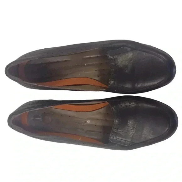 Clarks Unstructured Black Leather Slip On Shoes Size 8.5 - Picture 4 of 7